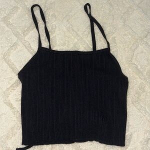 Black Lace Back Crop Top